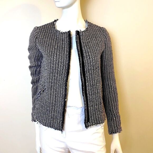 Gap Sweater Jacket Black and White Tweed - Picture 1 of 10